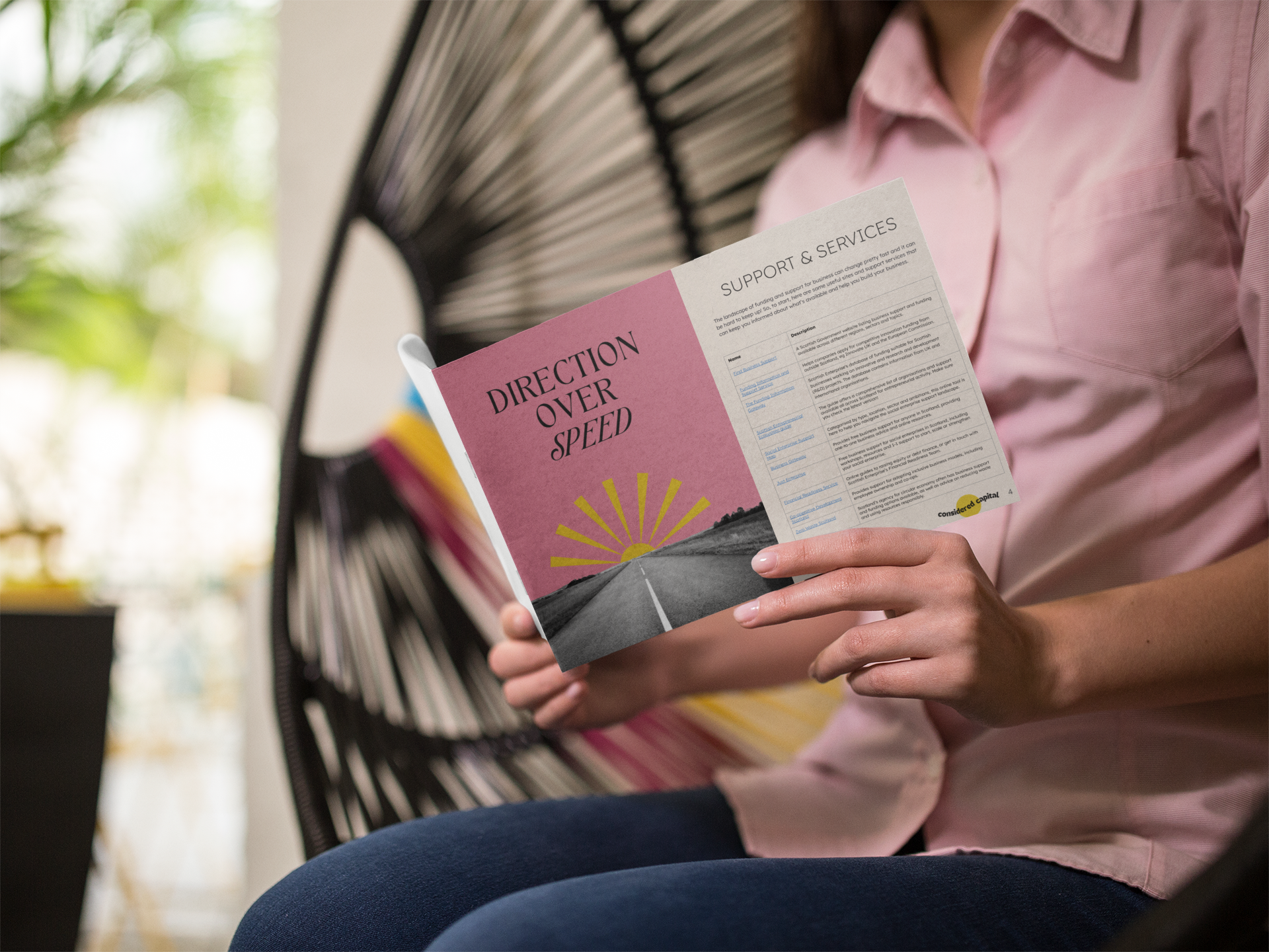 Woman reading directory Woman reading directory